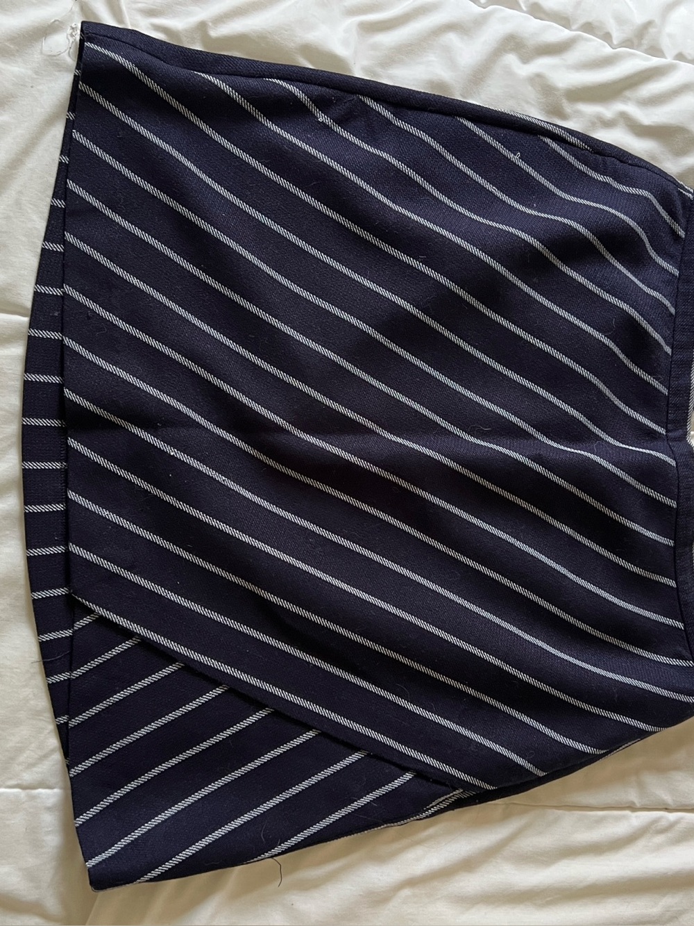 Banana Republic Navy and White Asymmetrical Stripe Skirt